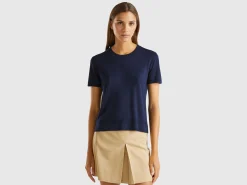 Short sleeve sweater in silk blend