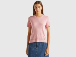 Short sleeve sweater in silk blend