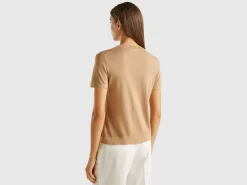 Short sleeve sweater in silk blend