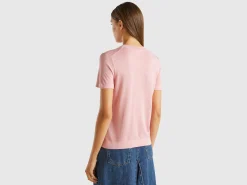 Short sleeve sweater in silk blend