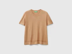Short sleeve sweater in silk blend