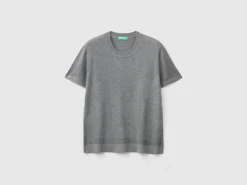 Short sleeve sweater in silk blend