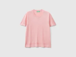 Short sleeve sweater in silk blend