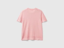 Short sleeve sweater in silk blend