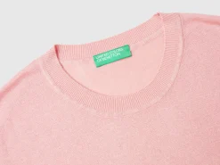 Short sleeve sweater in silk blend