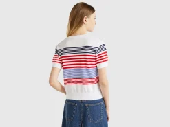 Short sleeve top with stripes
