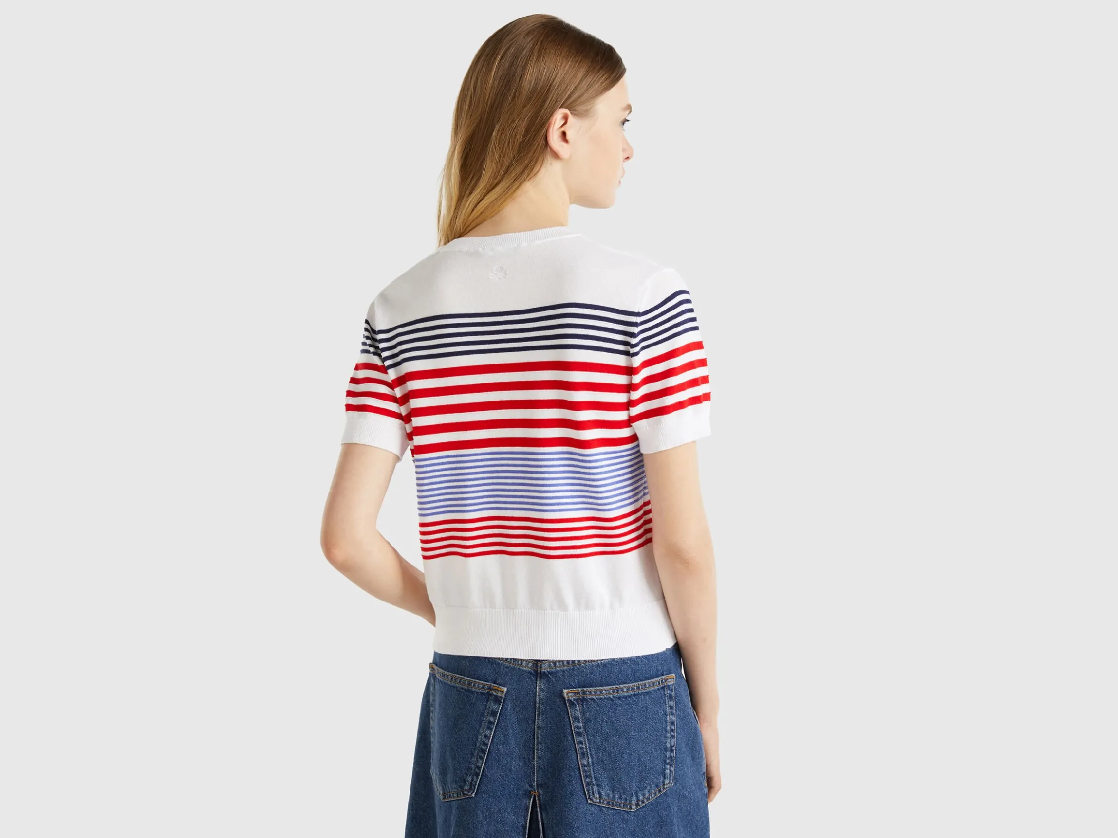 Short sleeve top with stripes