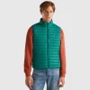 Sleeveless puffer jacket with recycled wadding