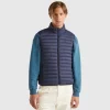 Sleeveless puffer jacket with recycled wadding