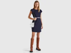 Slim fit dress in stretch viscose blend