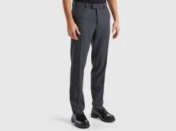 Slim fit flannel trousers