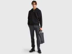 Slim fit flannel trousers