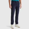 Slim fit stretch velvet trousers
