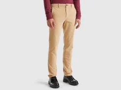 Slim fit stretch velvet trousers