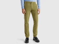 Slim fit stretch velvet trousers