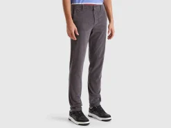 Slim fit stretch velvet trousers
