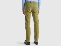 Slim fit stretch velvet trousers