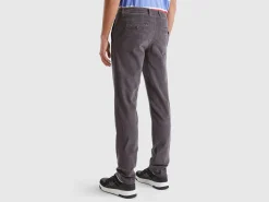 Slim fit stretch velvet trousers