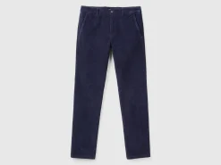 Slim fit stretch velvet trousers
