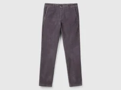 Slim fit stretch velvet trousers
