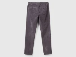 Slim fit stretch velvet trousers