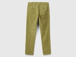 Slim fit stretch velvet trousers