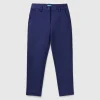 Slim fit trousers in viscose blend