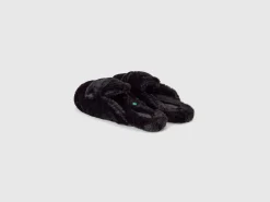 Slippers in faux fur
