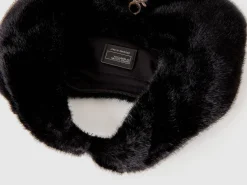 Small crescent moon bag in faux fur