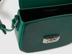 Small crossbody bag in synthetic patent leather