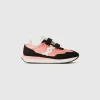 Sneakers in nylon and suede fabric