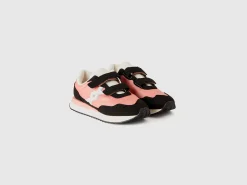 Sneakers in nylon and suede fabric
