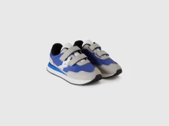 Sneakers in nylon and suede fabric