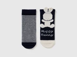 Sock set with stripes and bunny