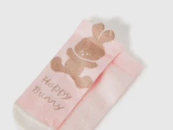 Sock set with stripes and bunny
