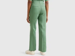 Straight leg trousers in pure linen