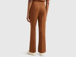 Straight leg trousers in pure linen