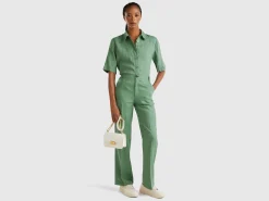 Straight leg trousers in pure linen