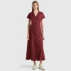 Stretch cotton and linen blend dress