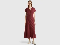 Stretch cotton and linen blend dress