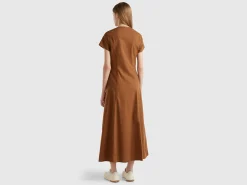 Stretch cotton and linen blend dress