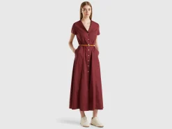 Stretch cotton and linen blend dress