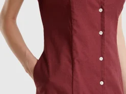 Stretch cotton and linen blend dress