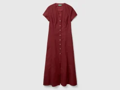 Stretch cotton and linen blend dress