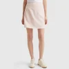 Stretch cotton blend mini skirt