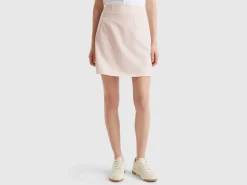 Stretch cotton blend mini skirt