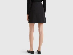 Stretch cotton blend mini skirt