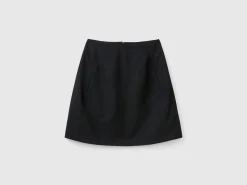 Stretch cotton blend mini skirt