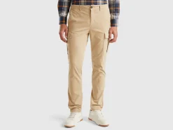 Stretch cotton cargo trousers