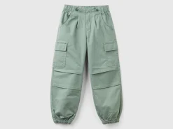 Stretch cotton cargo trousers